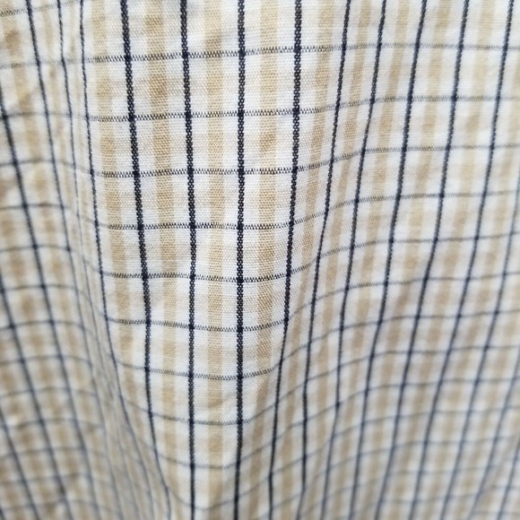 Wrangler Men's Beige Plaid Button Up Shirt Size XL Long Sleeve Cool River Cotton - Picture 2 of 11